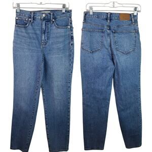 Madewell Blue Denim The Mom Jeans Hi Rise 25